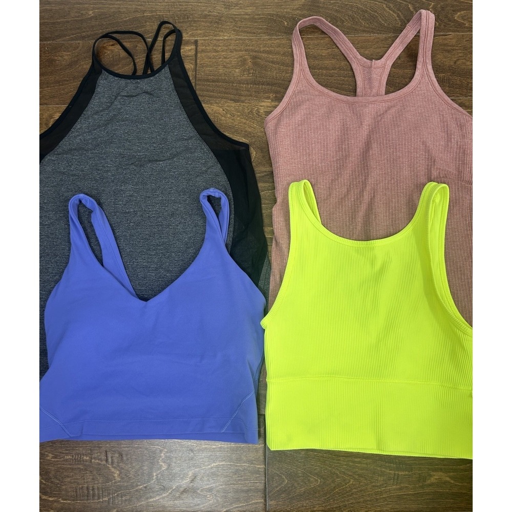 Lululemon Women 6 Tank tops Lot Of 4 Workout Yoga Pilates Gym